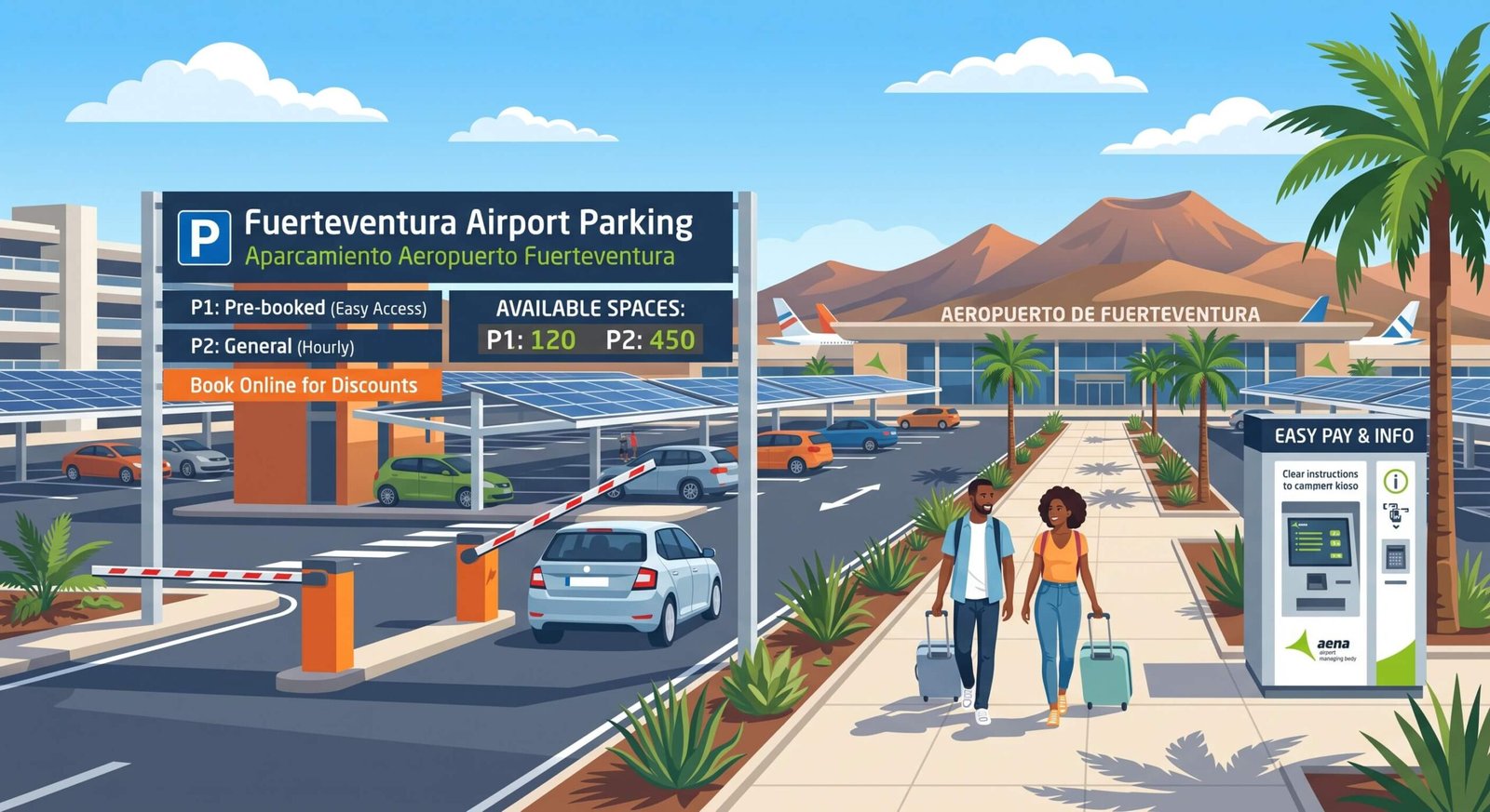 Fuerteventura Airport parking easy illustration